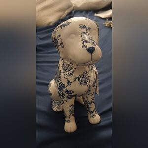 Floral Ceramic Dog Figurine